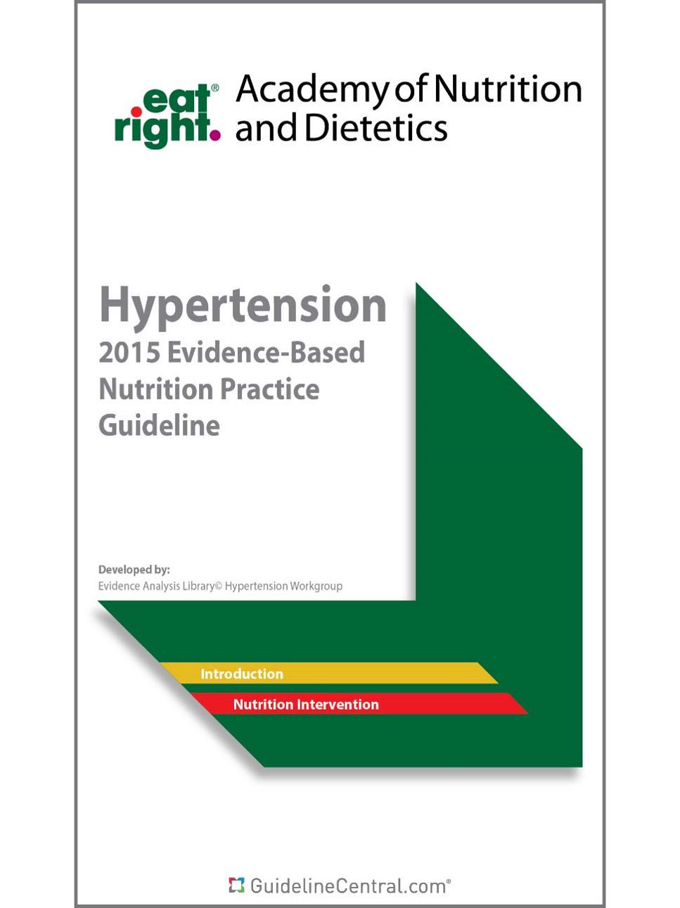 Hypertension Nutrition Practice Guideline Quick Reference Tool
